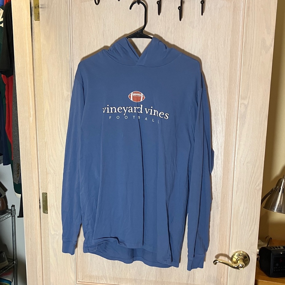 Vineyard Vines Blue Football Graphic Hoodie